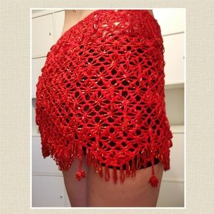 Beaded Crochet Hip Scarf belly dancing cover